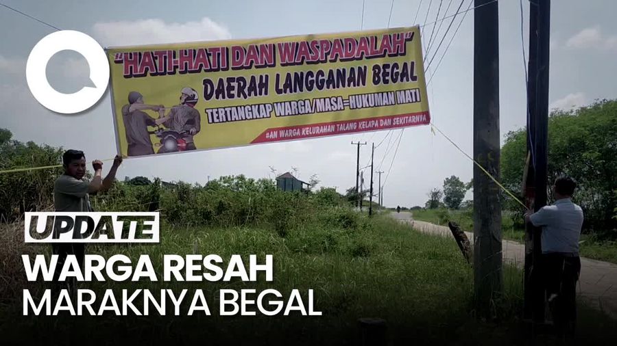 Video Penampakan Spanduk Peringatan Daerah Langganan Begal di Palembang