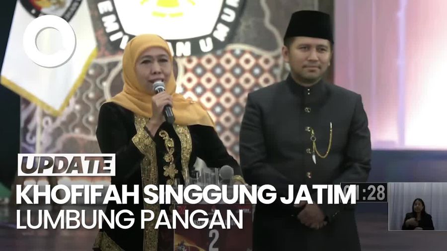 Video Khofifah Singgung Jatim Lumbung Pangan Nasional Saat Buka Debat