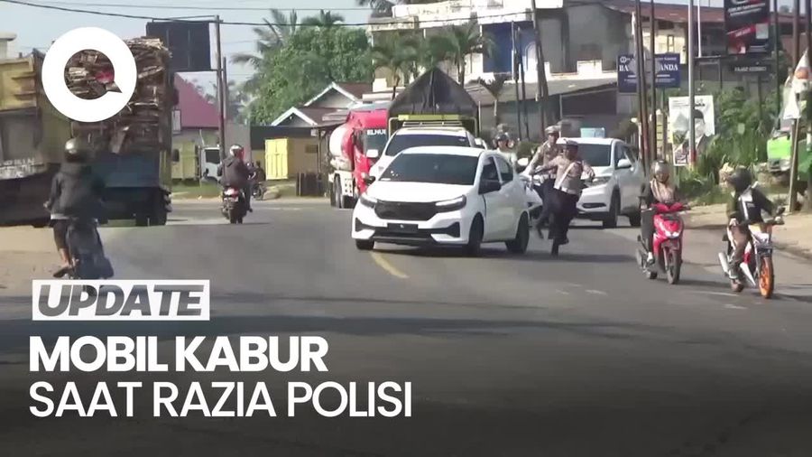 Video Detik-detik Brio Putih Nyaris Tabrak Polisi saat Hindari Razia di Jambi