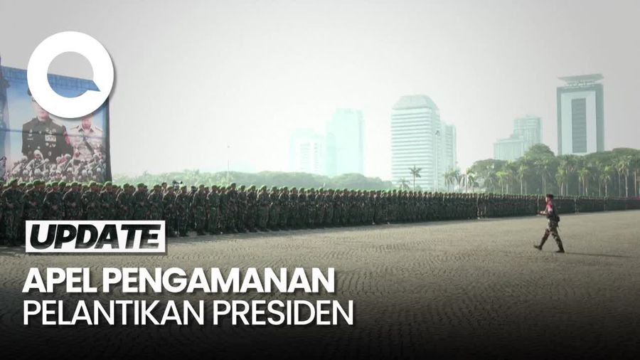 Video Momen TNI-Polri Gelar Apel Pengamanan Pelantikan Presiden di Monas