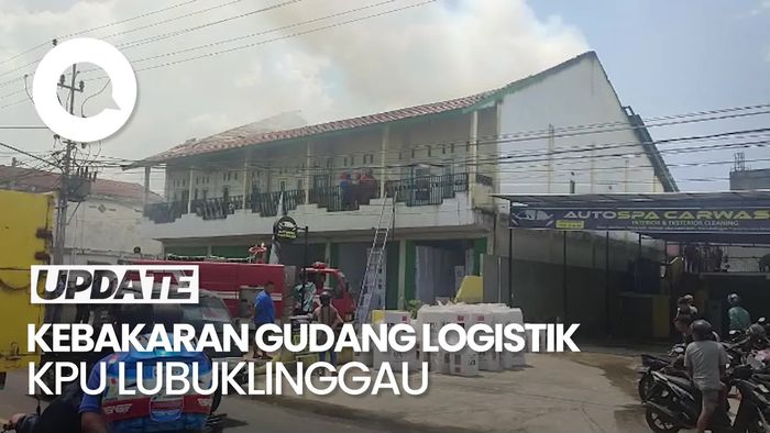 Video: Penampakan Gudang Logistik KPU di Lubuklinggau Terbakar