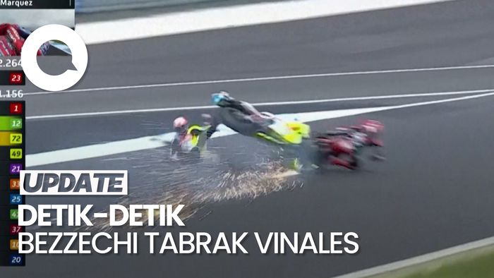 Video Detik-detik Bezzecchi Seruduk Vinales di Sprint Race MotoGP Australia 