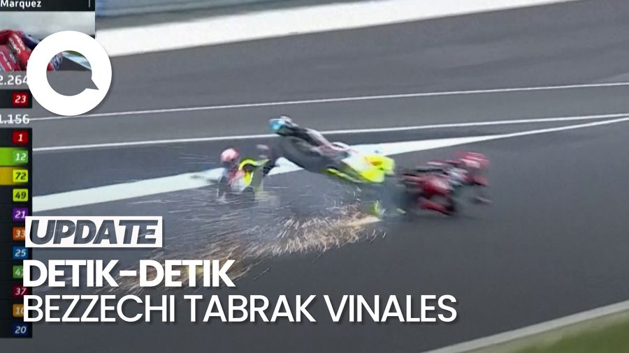 Video Detik-detik Bezzecchi Seruduk Vinales di Sprint Race MotoGP Australia 