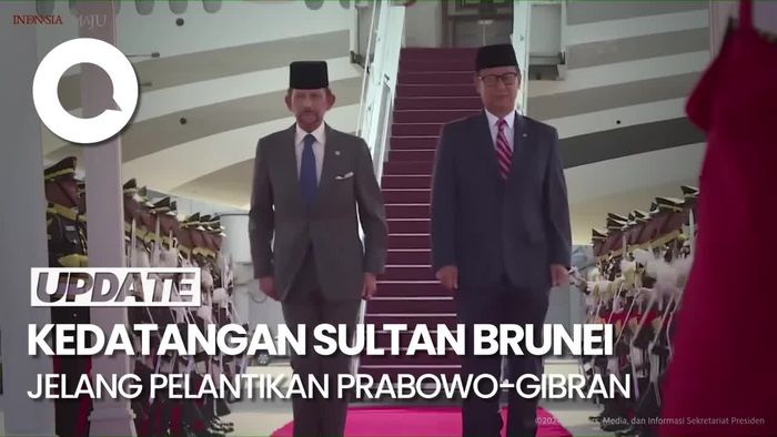 Video: Sultan Brunei Tiba di Bandara Soetta Jelang Pelantikan Prabowo-Gibran