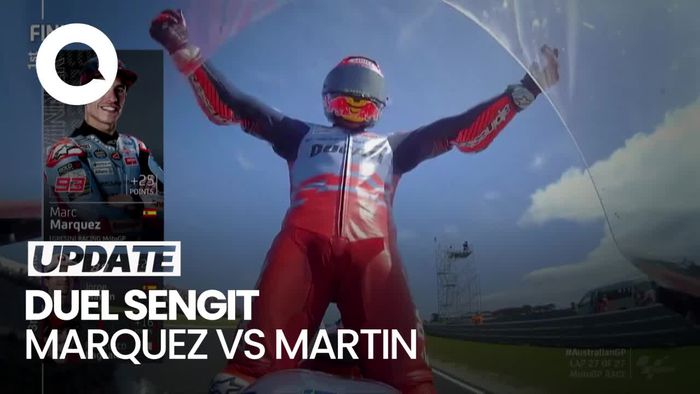 Video Duel Sengit Marquez vs Martin Jelang Finis di MotoGP Australia