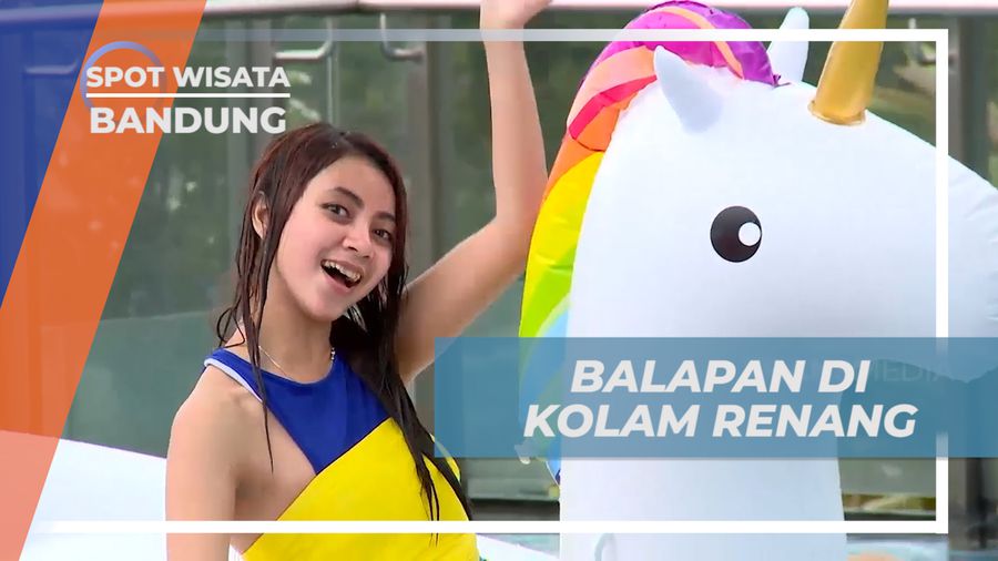 Seru-seruan Balapan Floaties di Kolam Renang Hotel, Bandung