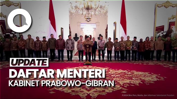 Video: Daftar Lengkap Menteri Kabinet Merah Putih Prabowo-Gibran