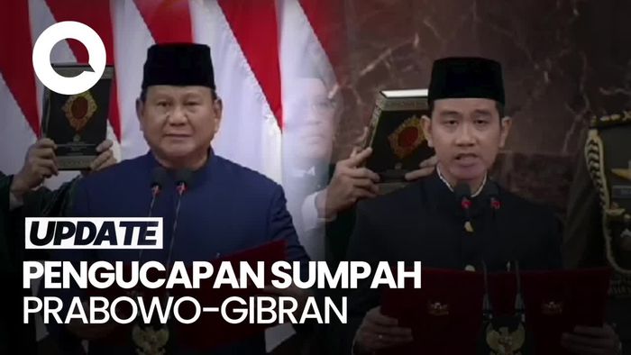 Video Momen Prabowo-Gibran Ucapkan Sumpah Jabatan Presiden-Wapres RI