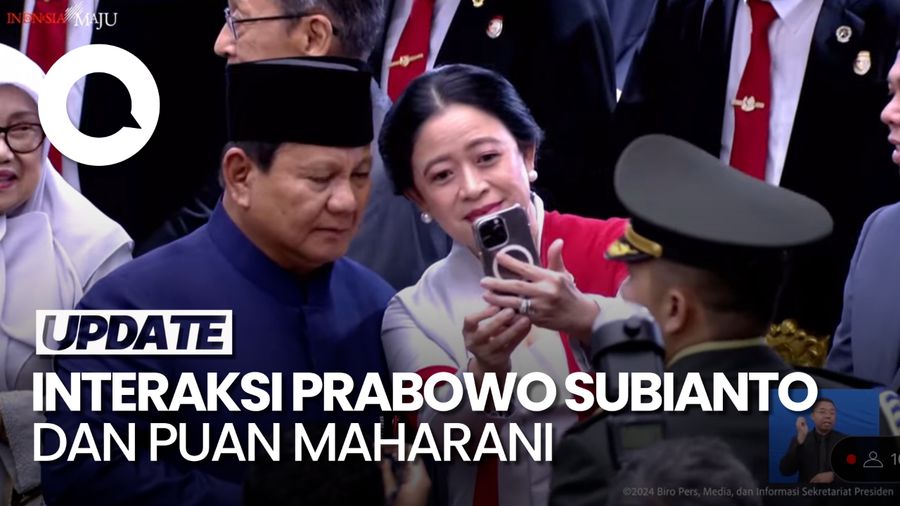 Video: Saat Prabowo Subianto dan Puan Maharani Selfie Bareng