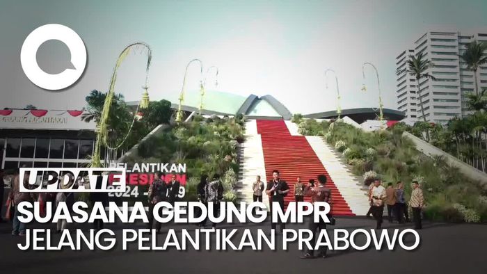 Video: Janur Kuning Hiasi Gedung MPR Jelang Pelantikan Prabowo