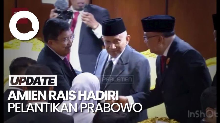 Video Amien Rais Hadiri Pelantikan Prabowo-Gibran di Gedung MPR