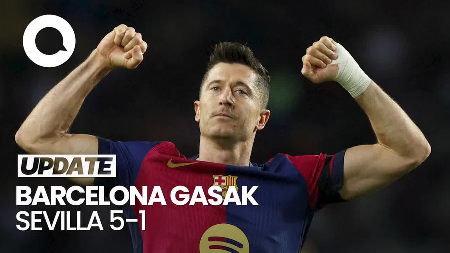 Video: Barcelona Gasak Sevilla 5-1, Lewandowski Brace-Gavi Comeback