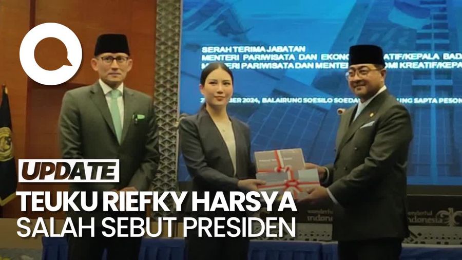 Video: Momen Teuku Riefky Harsya Salah Sebut Presiden di Sertijab Menteri Ekraf