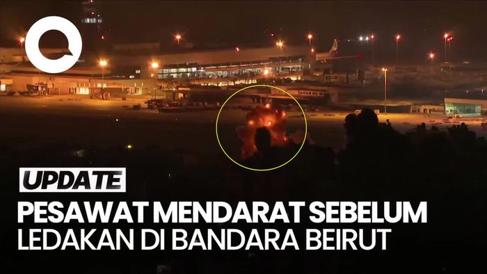 Video: Detik-detik Pesawat Mendarat di Bandara Beirut Sebelum Ledakan Besar