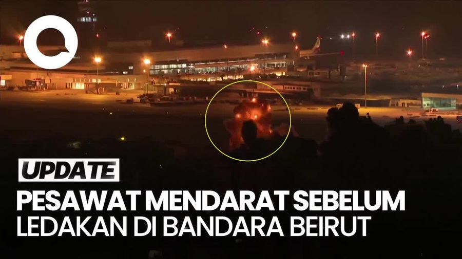 Video: Detik-detik Pesawat Mendarat di Bandara Beirut Sebelum Ledakan Besar