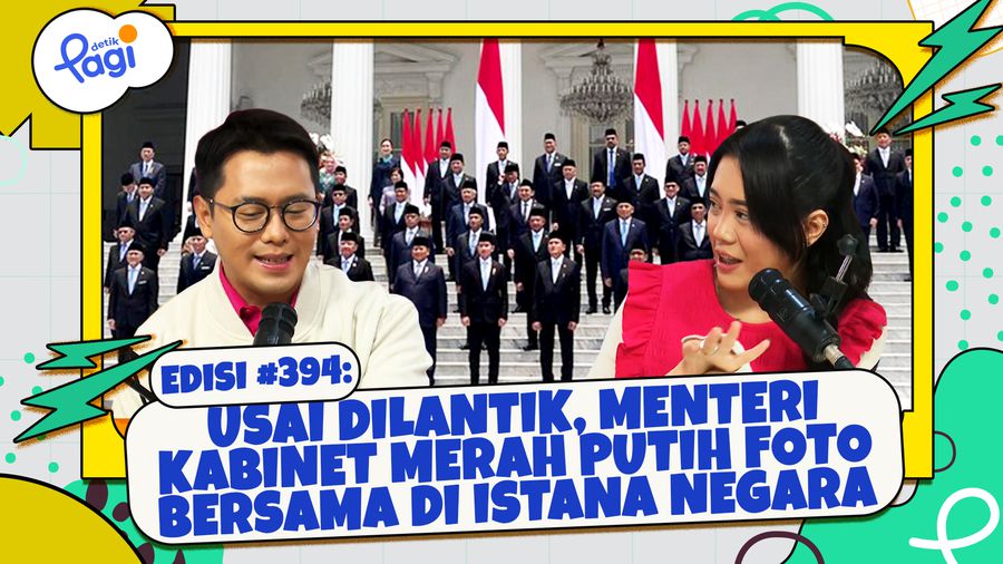 Usai Dilantik, Menteri Kabinet Merah Putih Foto Bersama di Istana