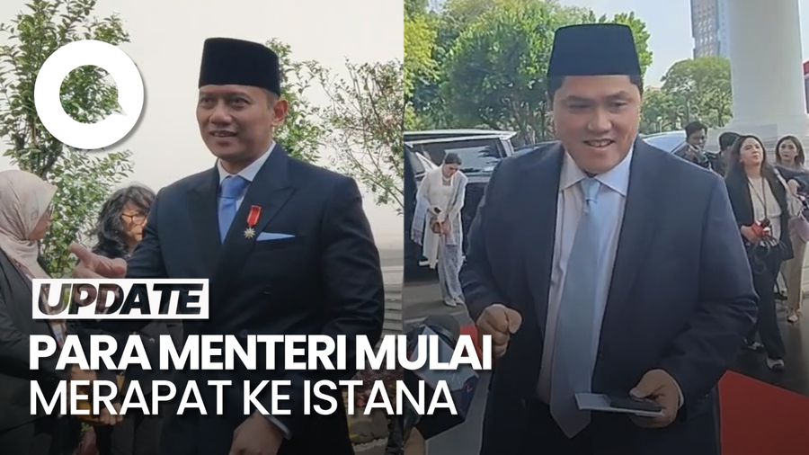Video: Kompak Berdasi Biru, Menteri Prabowo Merapat ke Istana Jelang Pelantikan