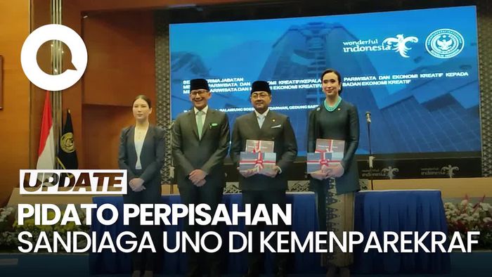 Video: Sertijab ke 2 Menteri Baru, Sandiaga Uno Pamit dari Kemenparekraf