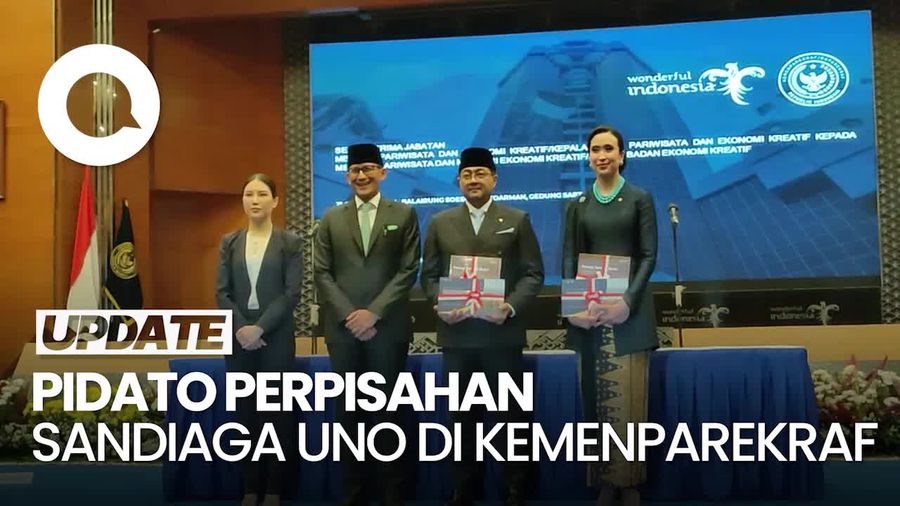 Video: Sertijab ke 2 Menteri Baru, Sandiaga Uno Pamit dari Kemenparekraf