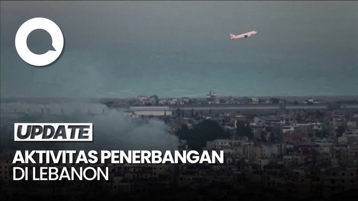 Video: Momen Pesawat Lepas Landas saat Beirut Dibombardir Israel