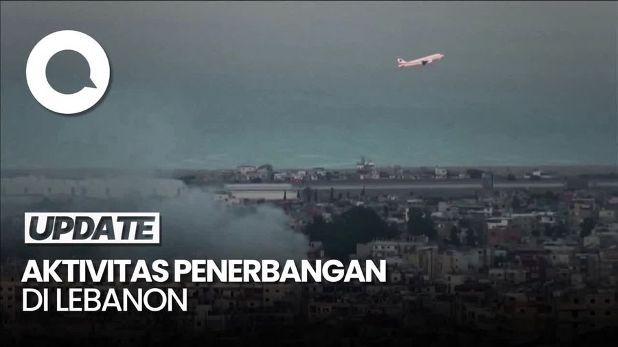 Video: Momen Pesawat Lepas Landas saat Beirut Dibombardir Israel