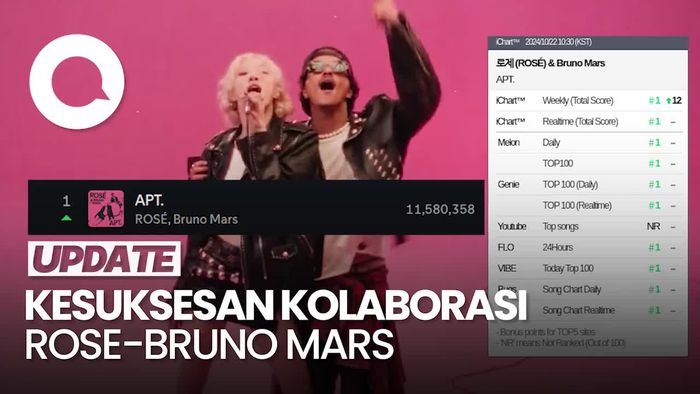 Video: Viral Banget! Single APT Rose BLACKPINK-Bruno Mars Dominasi Chart Musik