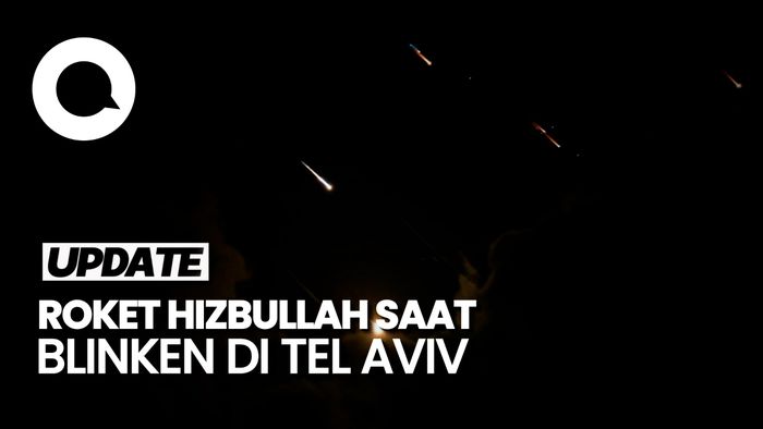 Video: Roket Hizbullah di Langit Tel Aviv Saat Blinken Temui Presiden-PM Israel