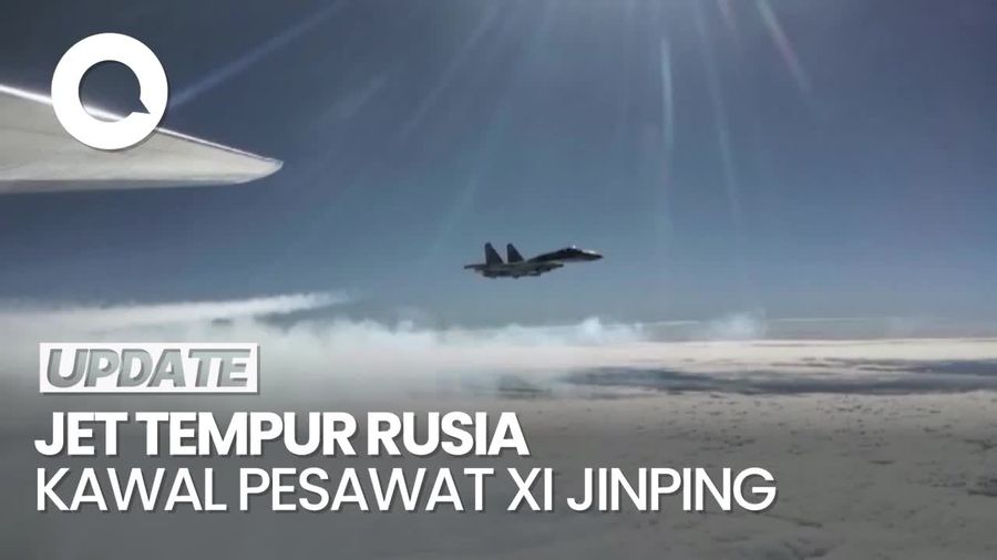 Video: Momen Jet Tempur Rusia Kawal Pesawat Xi Jinping Sebelum Tiba di Kazan