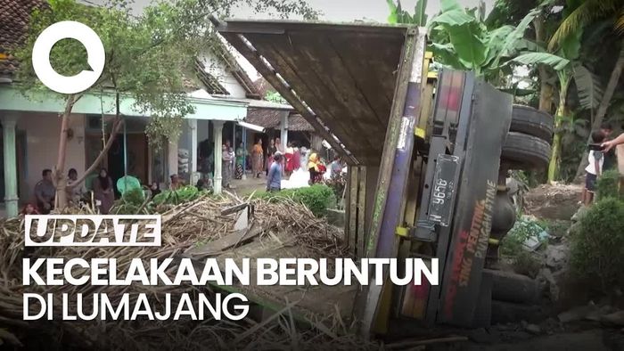 Video Kecelakaan Maut Truk-Bus di Lumajang Tewaskan 1 Orang