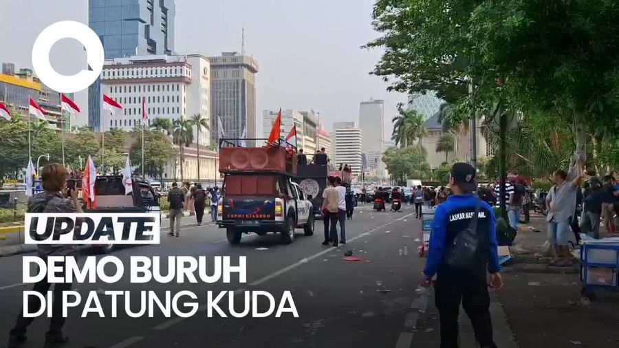 Video: Demo Buruh Selesai, Jalan Medan Merdeka Barat Kembali Dibuka