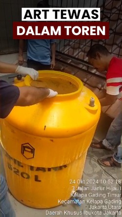 Video Detik-detik Penemuan Jasad ART dalam Toren di Kelapa Gading