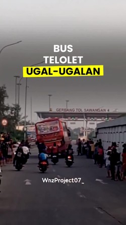 Video Bocil Heboh Nonton Bus Telolet Ugal-ugalan di Exit Tol Sawangan