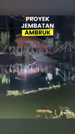  Video Penampakan Proyek Jembatan di Makassar Ambruk Sebelum Rampung