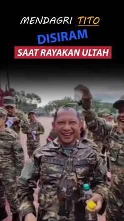 Video Mendagri Tito Kena Siram di Hari Ulang Tahun