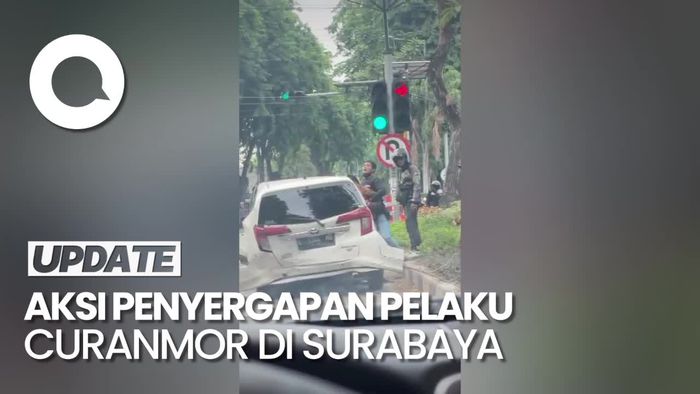 Video: Momen Dramatis Penyergapan Pelaku Curanmor di Surabaya