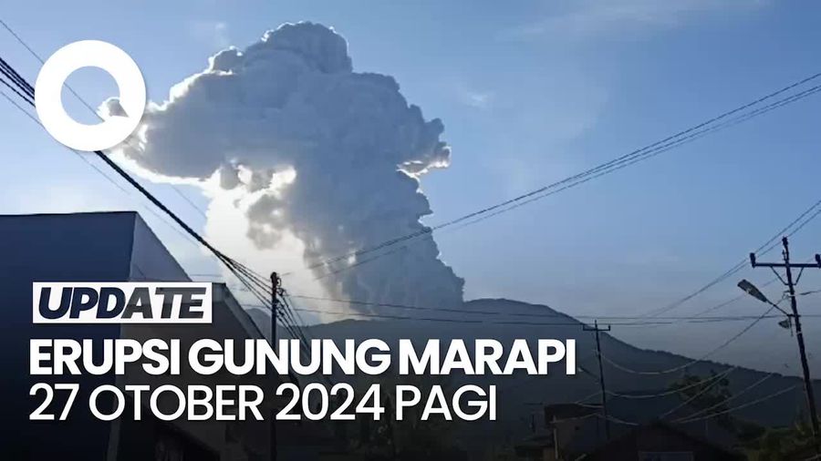 Video Gunung Marapi Erupsi 3 Kali Pagi Ini