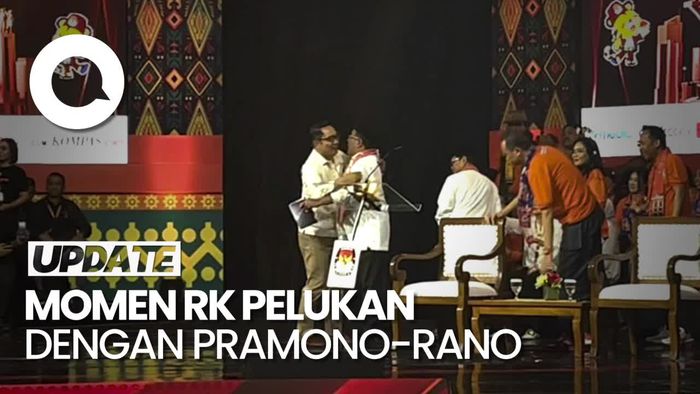Video Momen RK Hampiri Pramono-Rano saat Break Debat: Salaman-Pelukan