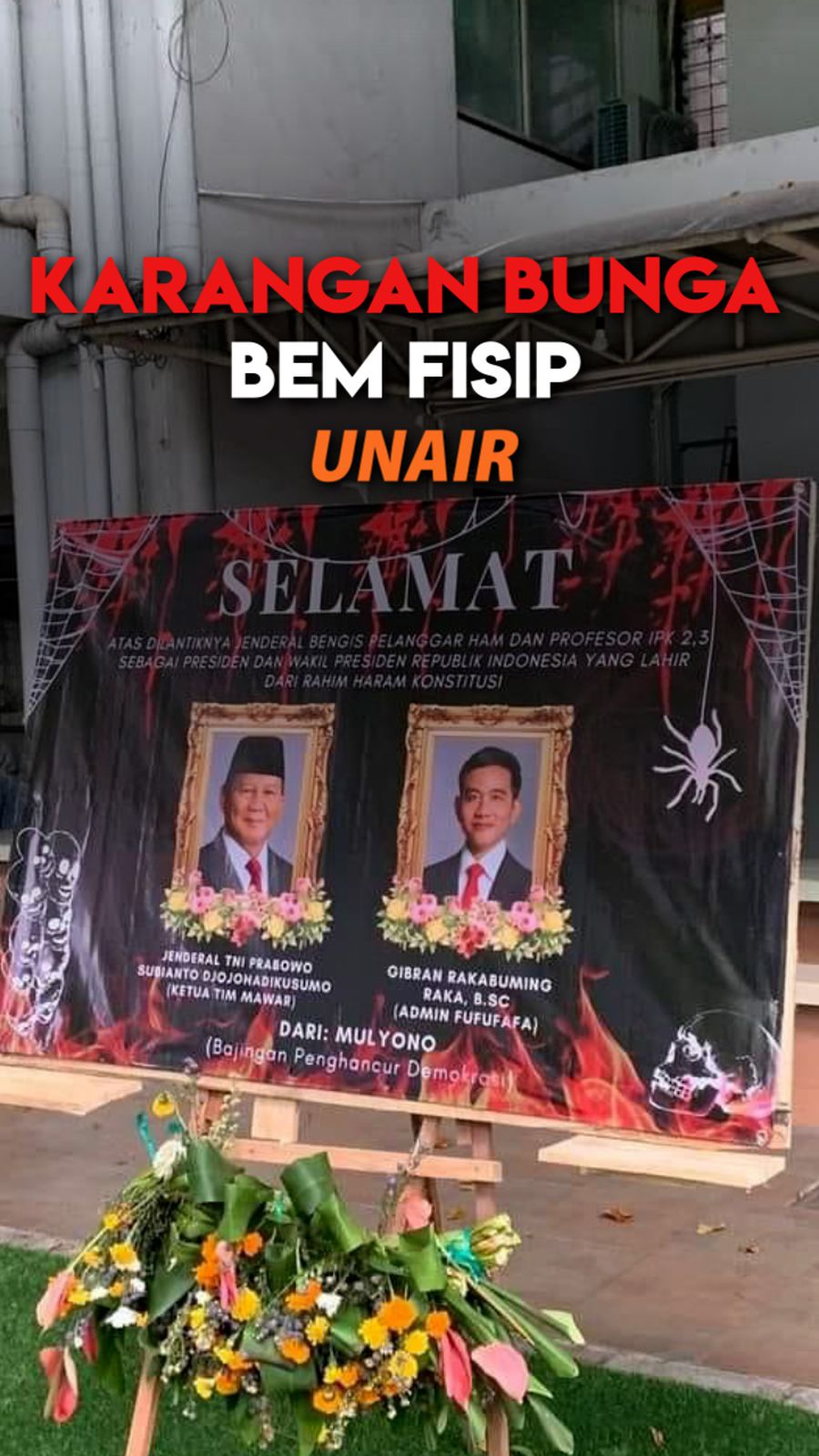 Video: Narasi di Karangan Bunga yang Bikin BEM FISIP Unair Dibekukan