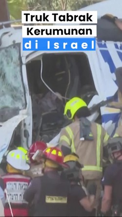  Video: Truk Tabrak Kerumunan di Halte Bus di Israel, 40 Orang Terluka