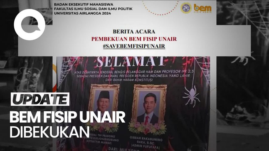 Video: Isi Surat Pembekuan BEM FISIP Unair gegara Karangan Bunga Prabowo-Gibran