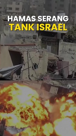 Video: Detik-detik Pejuang Hamas Serang Tank Israel di Jabalia