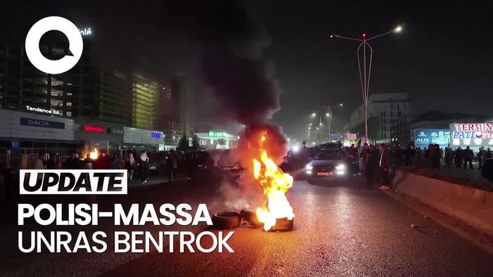 Video Momen Polisi Bentrok dengan Pengunjuk Rasa di Albania