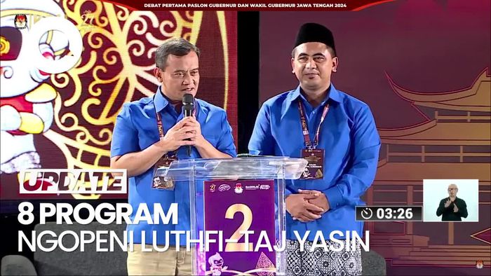 Video Debat Jateng: Ahmad Luthfi-Taj Yasin Kenalkan 8 Program Ngopeni