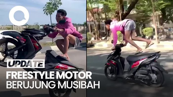 Video Aksi Remaja Freestyle Motor di Makassar Berujung Dilarikan ke RS