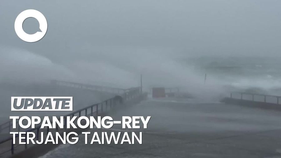 Video Penampakan Angin Topan Kong-rey Terjang Taiwan