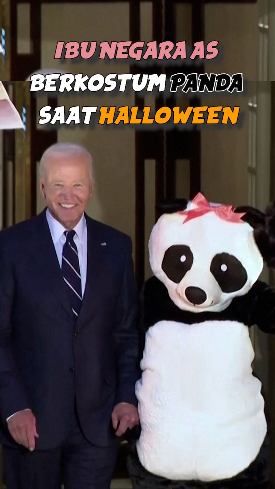 Video: Jill Biden Berkostum Panda di Perayaan Halloween Gedung Putih