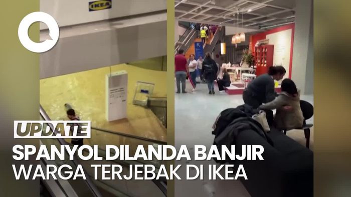 Video Warga Terjebak di IKEA saat Spanyol Dilanda Banjir Bandang