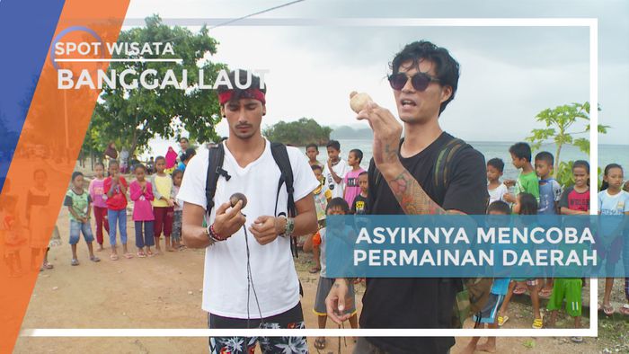 Asyiknya Mencoba Permainan Daerah Gasing di Banggai Laut, Sulawesi Tengah