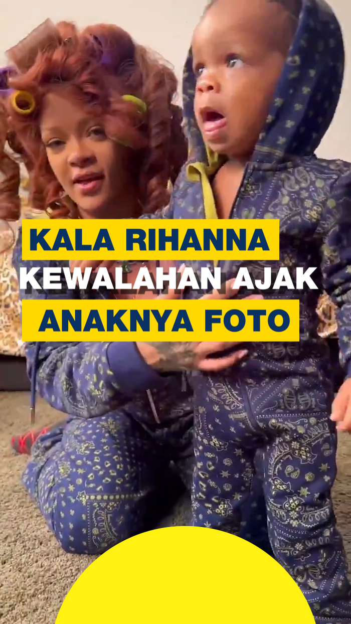  Video: Momen Rihanna Kewalahan Photoshoot Bareng Kedua Putranya
