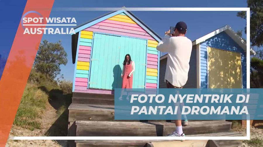 Berfoto di Pantai Dromana dengan Rumah Warna-warni yang Menawan, Australia